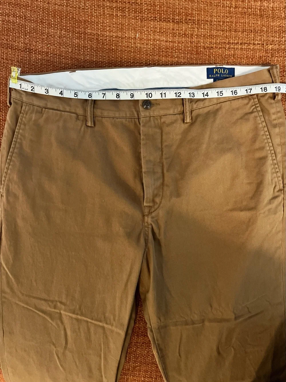 Polo Ralph Lauren Men's Classic Fit Dark. Khaki Chinos Cotton Twill 36 x 31